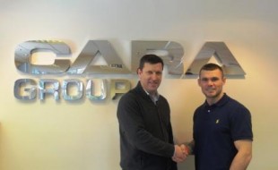 Martin is pictured alongside Neil Allen from Cara Brickwork